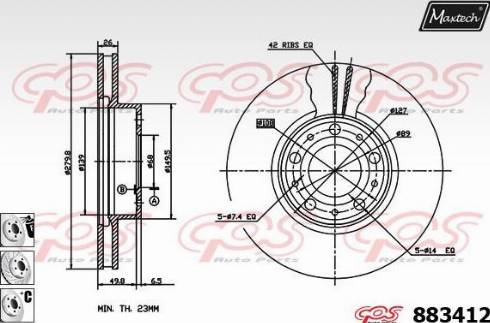 Maxtech 883412.6980 - Гальмівний диск autozip.com.ua