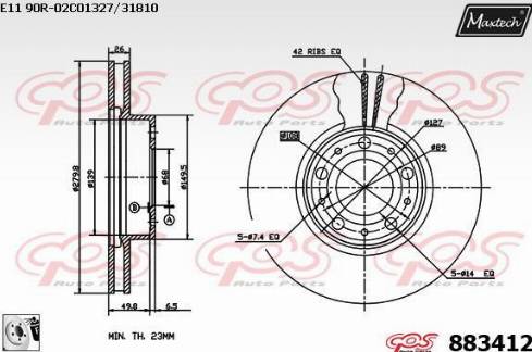 Maxtech 883412.0080 - Гальмівний диск autozip.com.ua