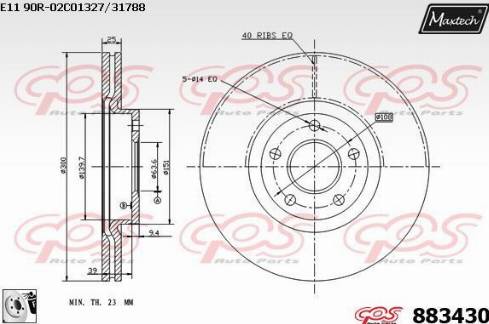 Maxtech 883430.0080 - Гальмівний диск autozip.com.ua