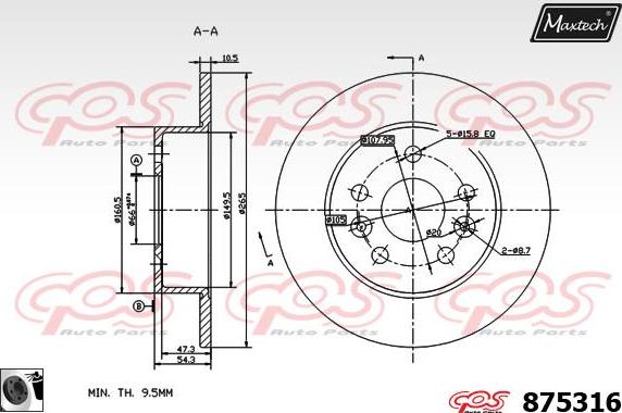 Maxtech 883433 - Гальмівний диск autozip.com.ua