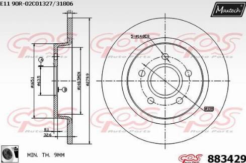 Maxtech 883429.0060 - Гальмівний диск autozip.com.ua