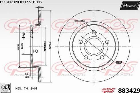 Maxtech 883429.0080 - Гальмівний диск autozip.com.ua