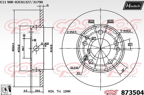 Maxtech 883009 - Гальмівний диск autozip.com.ua