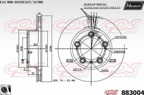 Maxtech 883004.0060 - Гальмівний диск autozip.com.ua