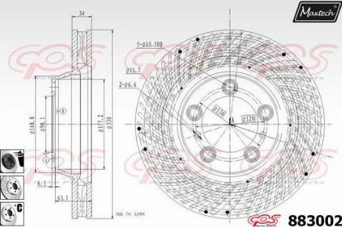 Maxtech 883002.6260 - Гальмівний диск autozip.com.ua