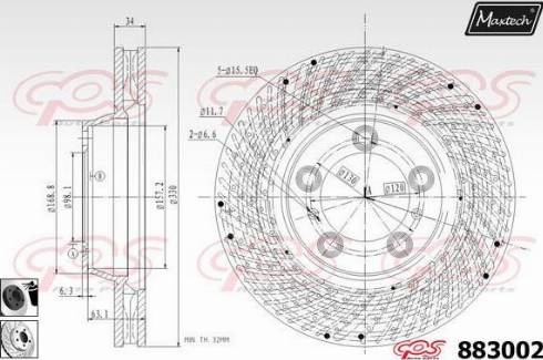 Maxtech 883002.0260 - Гальмівний диск autozip.com.ua