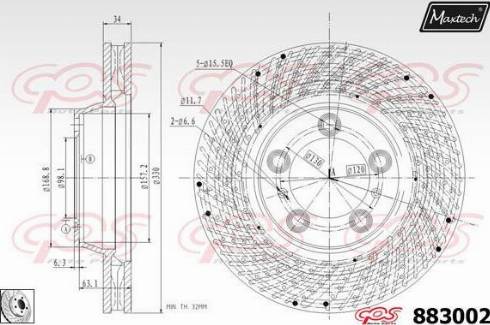 Maxtech 883002.0200 - Гальмівний диск autozip.com.ua