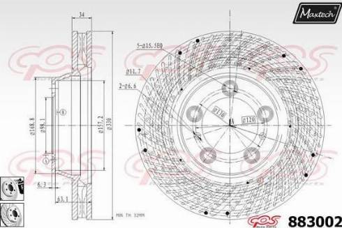 Maxtech 883002.0280 - Гальмівний диск autozip.com.ua