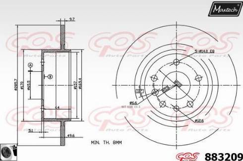 Maxtech 883209.0060 - Гальмівний диск autozip.com.ua