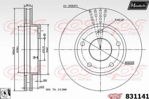 Maxtech 831141.0080 - Гальмівний диск autozip.com.ua