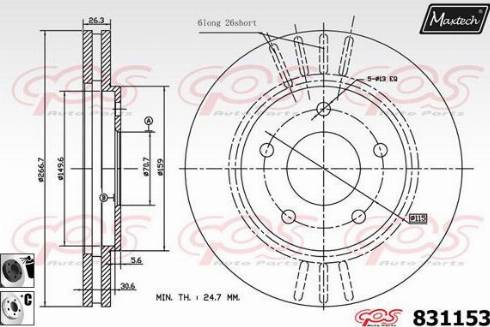 Maxtech 831153.B060 - Гальмівний диск autozip.com.ua