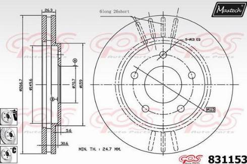 Maxtech 831153.6880 - Гальмівний диск autozip.com.ua