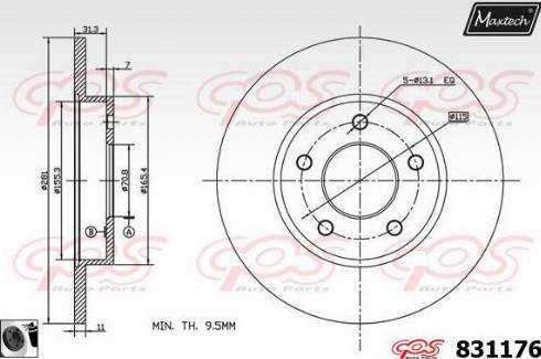 Maxtech 831176.0060 - Гальмівний диск autozip.com.ua