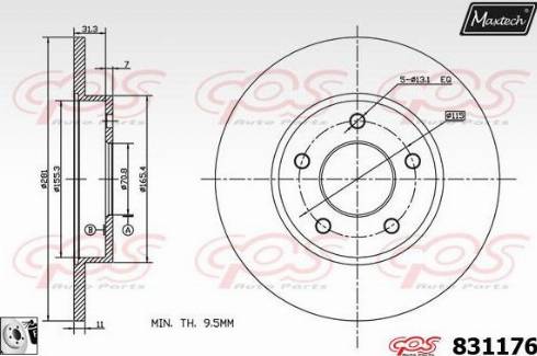 Maxtech 831176.0080 - Гальмівний диск autozip.com.ua