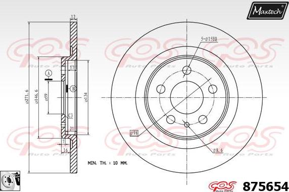 Maxtech 831240 - Гальмівний диск autozip.com.ua