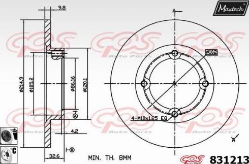 Maxtech 831213.6060 - Гальмівний диск autozip.com.ua