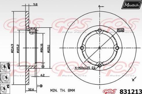 Maxtech 831213.6880 - Гальмівний диск autozip.com.ua