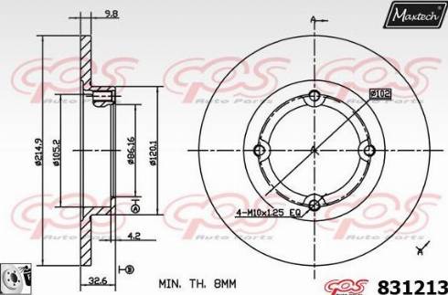 Maxtech 831213.0080 - Гальмівний диск autozip.com.ua