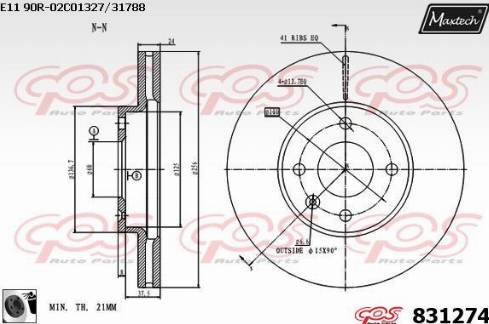 Maxtech 831274.0060 - Гальмівний диск autozip.com.ua