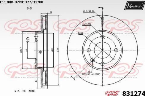 Maxtech 831274.0000 - Гальмівний диск autozip.com.ua