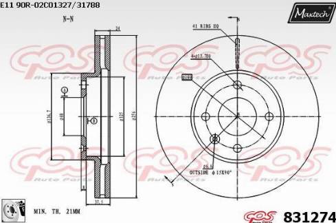 Maxtech 831274.0080 - Гальмівний диск autozip.com.ua