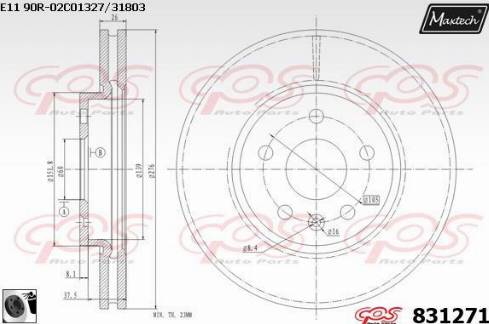 Maxtech 831271.0060 - Гальмівний диск autozip.com.ua