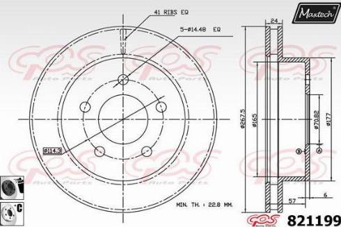 Maxtech 821199.B060 - Гальмівний диск autozip.com.ua