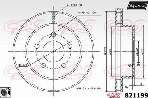 Maxtech 821199.0060 - Гальмівний диск autozip.com.ua