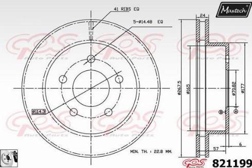 Maxtech 821199.A080 - Гальмівний диск autozip.com.ua