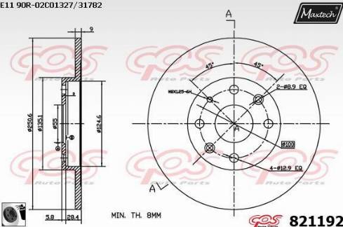 Maxtech 821192.0060 - Гальмівний диск autozip.com.ua