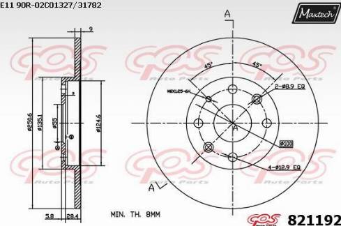 Maxtech 821192.0000 - Гальмівний диск autozip.com.ua