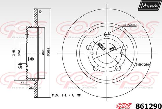 Maxtech 821158 - Гальмівний диск autozip.com.ua