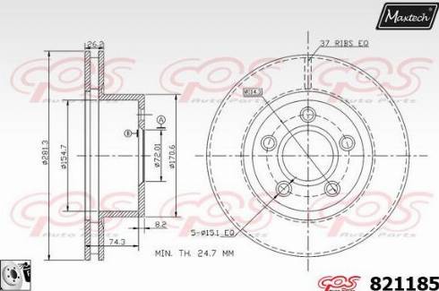 Maxtech 821185.0080 - Гальмівний диск autozip.com.ua