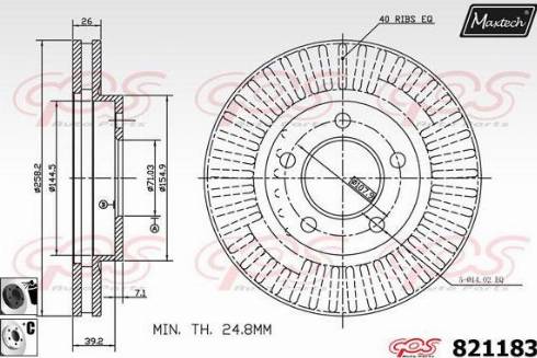 Maxtech 821183.6060 - Гальмівний диск autozip.com.ua