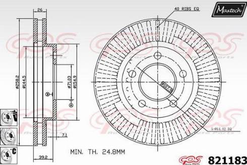 Maxtech 821183.6880 - Гальмівний диск autozip.com.ua