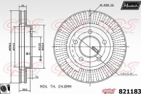 Maxtech 821183.0060 - Гальмівний диск autozip.com.ua