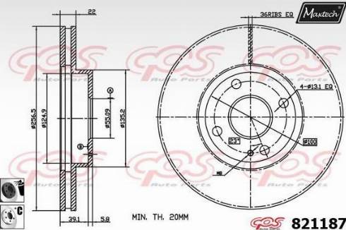 Maxtech 821187.6060 - Гальмівний диск autozip.com.ua