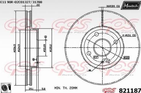 Maxtech 821187.0060 - Гальмівний диск autozip.com.ua