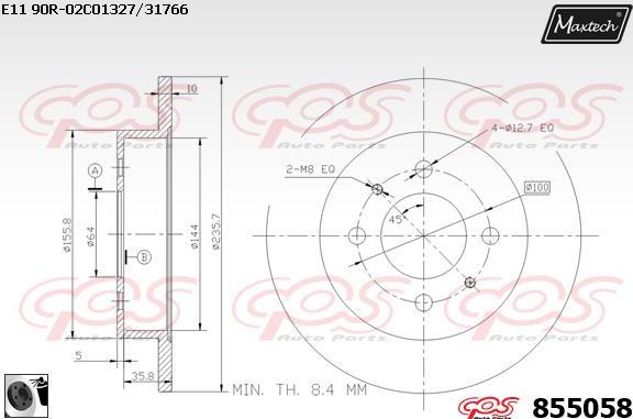 Maxtech 821255 - Гальмівний диск autozip.com.ua