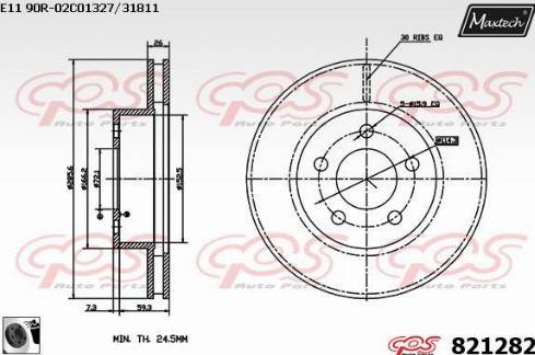 Maxtech 821282.0060 - Гальмівний диск autozip.com.ua