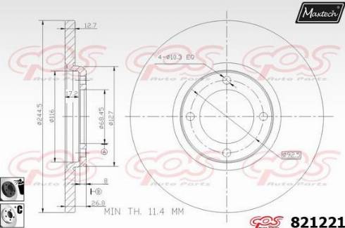 Maxtech 821221.6060 - Гальмівний диск autozip.com.ua