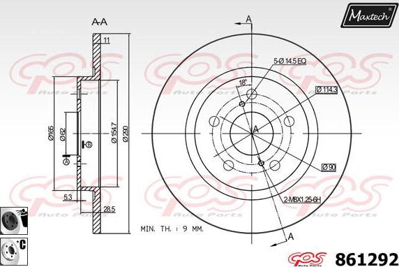 Maxtech 821221 - Гальмівний диск autozip.com.ua