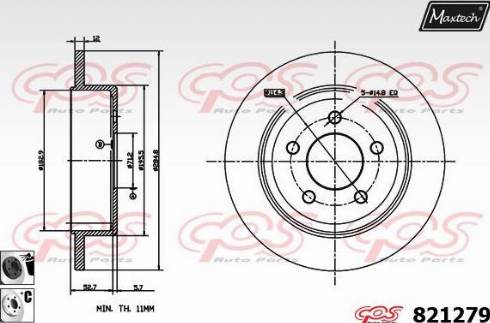 Maxtech 821279.6060 - Гальмівний диск autozip.com.ua