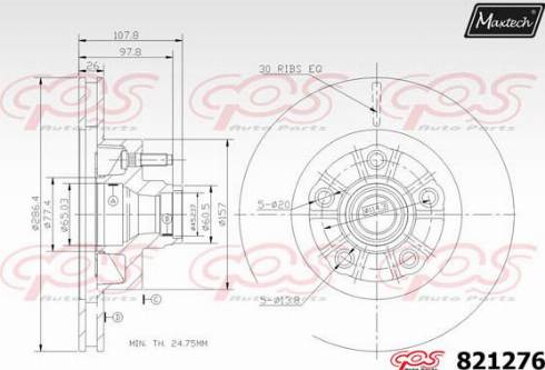 Maxtech 821276.0000 - Гальмівний диск autozip.com.ua