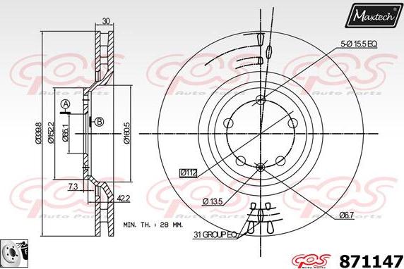 Maxtech 828008 - Гальмівний барабан autozip.com.ua