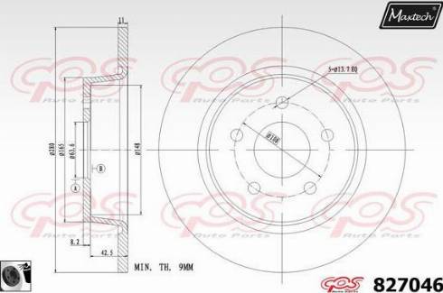 Maxtech 827046.0060 - Гальмівний диск autozip.com.ua