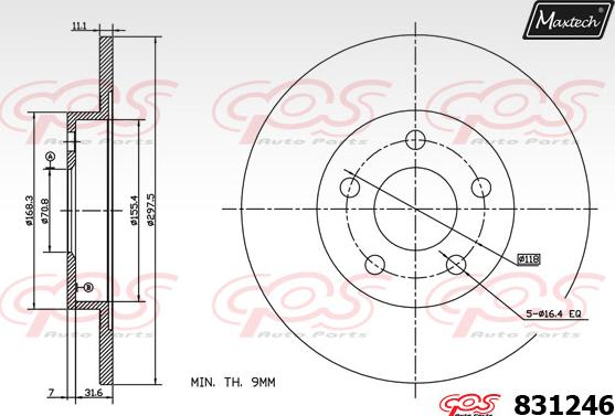 Maxtech 827046 - Гальмівний диск autozip.com.ua