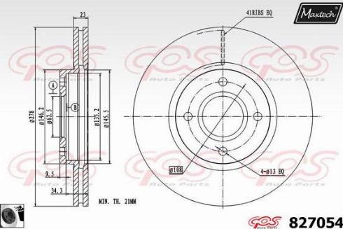 Maxtech 827054.0060 - Гальмівний диск autozip.com.ua