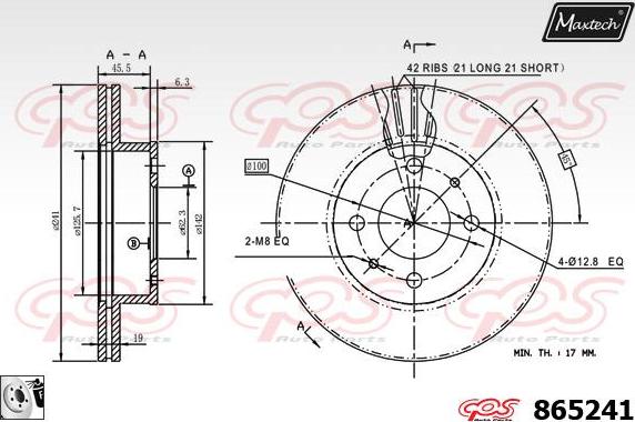 Maxtech 827052 - Гальмівний диск autozip.com.ua