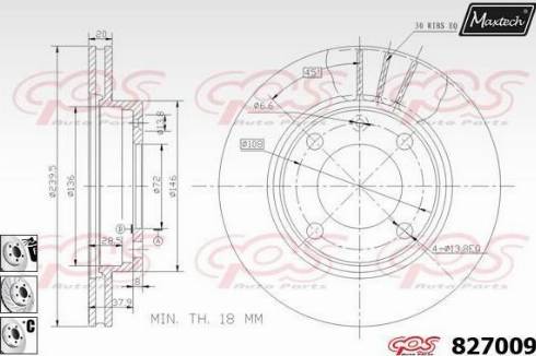 Maxtech 827009.6880 - Гальмівний диск autozip.com.ua